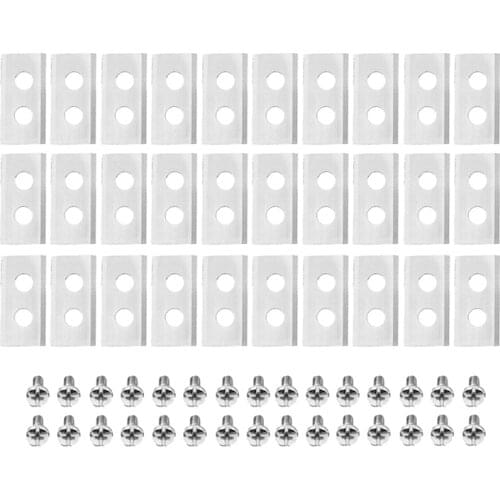 30Pcs /Set Robot Mower Replacement Blade 2 Holes Anti-Rust Mower Cutter for Worx Landroid Robot Lawn Robot Blade(Silver)