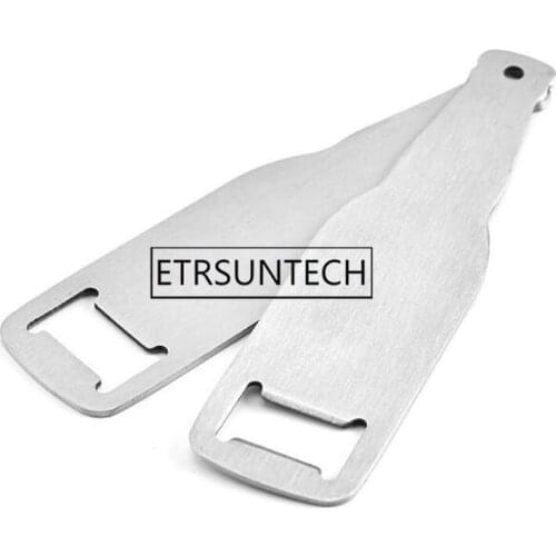 500pcs Creative Bottle Shape Beer Opener Stainless Steel Flat Speed Blade Bottle Cap Opener Remover Bar Tool
