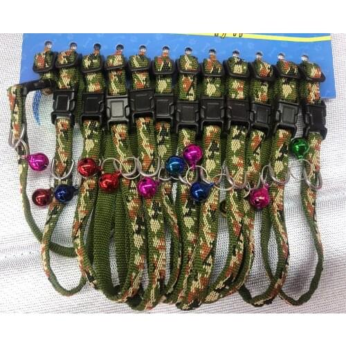 600 Pcs/lot New Popular Adjustable Pet Collar Cute Camouflage Necktie Dog Cat Nylon With Bell KittenTie Collar