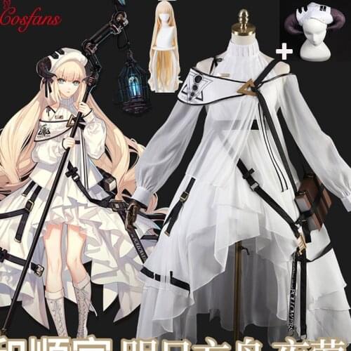 7PCS Game Arknights Nightingale Cosplay Costume Halloween Christmas Carnival Costume Dress Women men Anime Uniform and wig hat