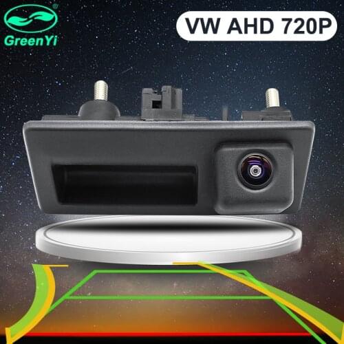AHD 720P Fisheye Dynamic Trajectory Parking Line Car Reverse Backup Switch Trunk Handle Camera For VW Android DVD Monitor