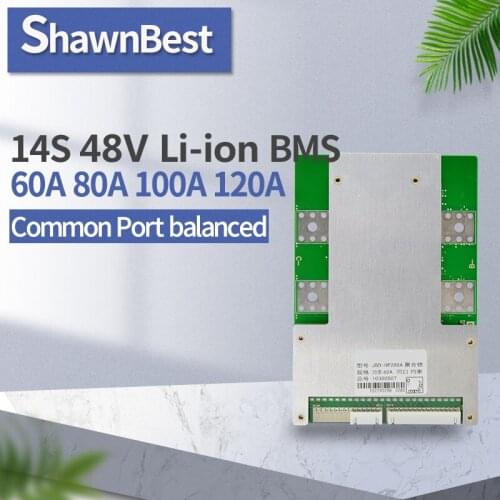 BMS 48V Li-ion 14s 60A 80A 100A 120A electric bicycle lithium battery pack 3.7v common port balanced pcm