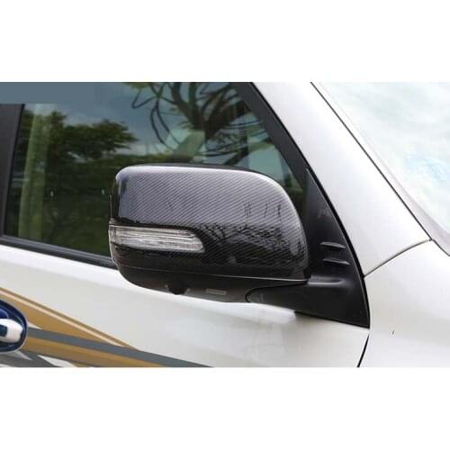 Carbon Fiber Style Rearview Side Mirror Cover Trim for 2010-2019 Toyota Prado FJ150 Mirrors