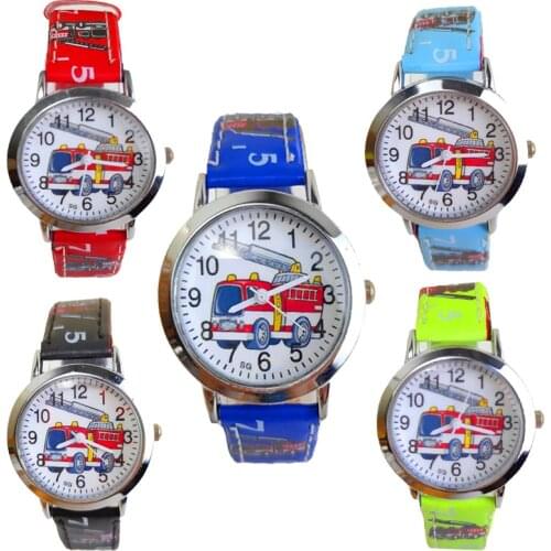 2020 Fashion Fire Truck Kids Watch Life Waterproof Childrens Watches Student Prize Clock for Boys Girls Birthday Party Gift