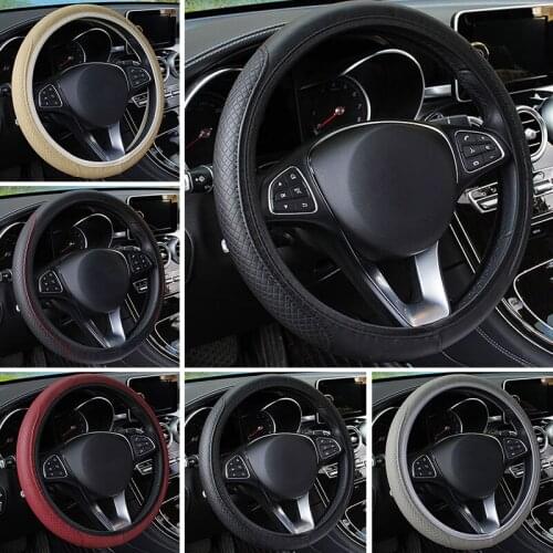 Vehemo Steering Wheel Covers Breathe Freely No Inner Ring Accessories Cars 15 Inch Imitation Leather Durable Protection Cover