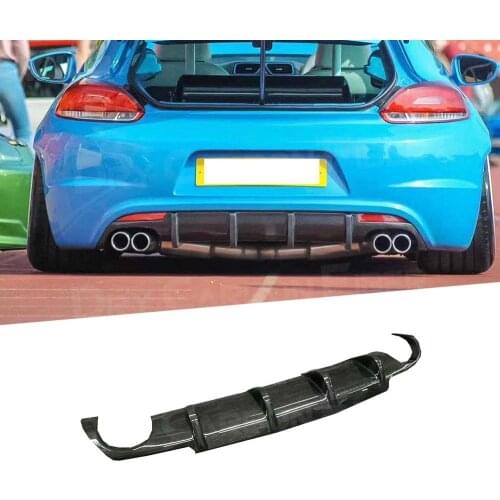 Carbon Fiber Material Rear Bumper Diffuser for Volkswagen VW Scirocco R R20 Bumper 2009 - 2016 Auto Car Styling FRP