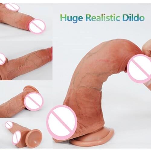 Dildo Realistic Sliding Foreskin Soft Silicone Penis G Spot Stimulate Testis Huge Big Dick Suction Cup Dildos Sex Toys For Women