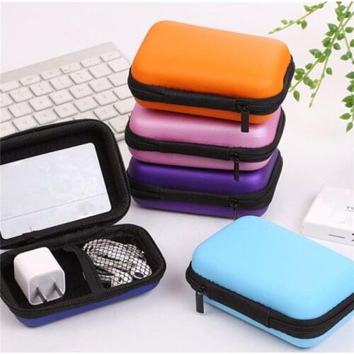 Hot Mini Zipper Hard Disk Carry Case Bag Earphone Storage Bag Protective case USB Cable Earbuds Pouch boxcase