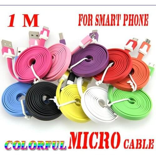 OLAF Micro USB Cable 1M/2M/3M Fast Charging Data Sync Flat Noodle Cable for Samsung Xiaomi Huawei LG HTC Android Phone Cable