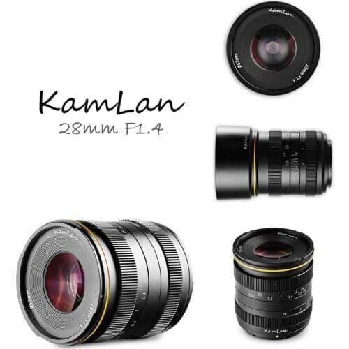 Kamlan 28mm f1.4 Wide Angle APS-C Large Aperture Manual Fo-cus Lens for Mirrorless Cameras