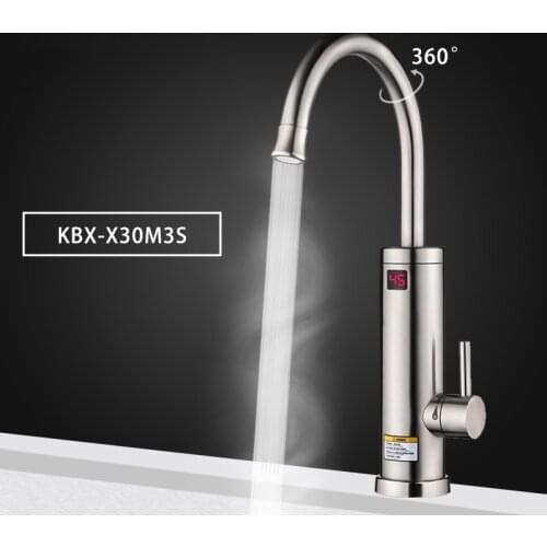 Kbxstart Instant Hot Water Heater Tap 360 Degree Rotation 2018 Kitchen Faucet With Up Led display and Settable Overheat Protect