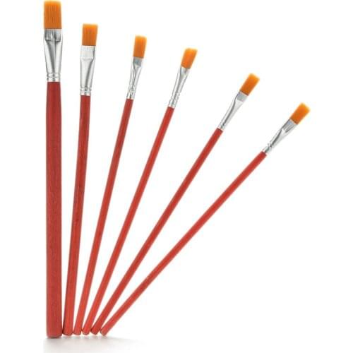 6 Pcs Artist Paint Brush Nylon Hair Watercolor Acrylic Oil Painting Supplies