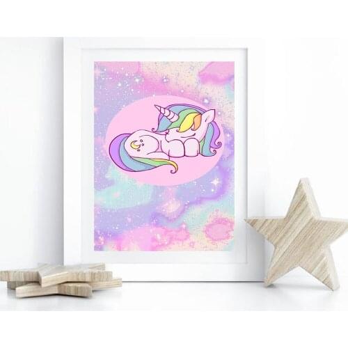 Colorful unicorn Nursery Wall Art Canvas Poster Prints Wall Pictures Kids Room Decor Cuadros Abstractos Modernos