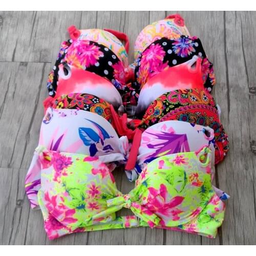 Hot Women Bikini TOPS for Women Swimwear Black Red Pinting Bathing suits Sexy girl Underwire Swimming Biquini UP