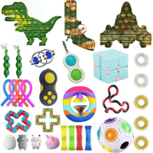 Pop Fidget Toys Anti Stress Set Stretchy Strings Push Gift Pack Adults Children Squishy Sensory Antistress Relief Figet Toys