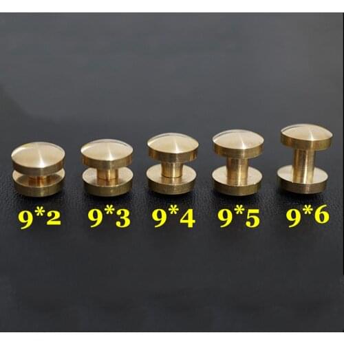 DIY leather craft solid brass thick head design belt amount screws rivet set 30sets/lot
