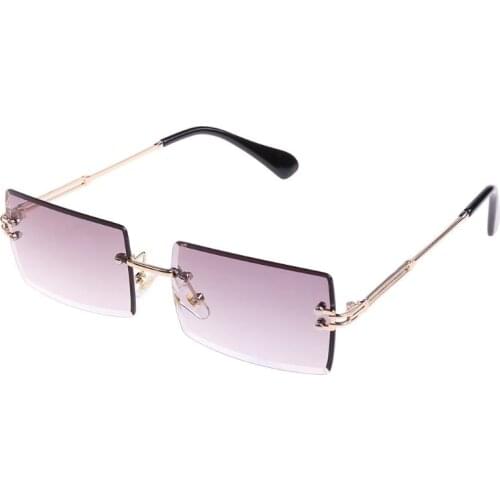 New Frameless Cut Edge Square Sunglasses Fashion Men and Women Small Color Sun Glasses