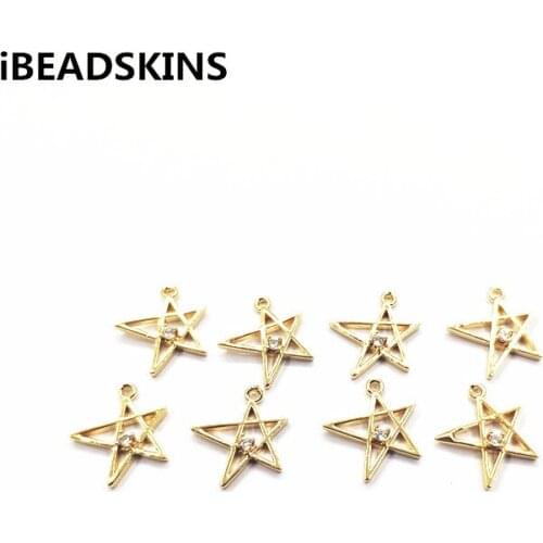 New arrival! 17x15mm 50pcs Rhinestone Star shape charm/Connectors for Jewelry/Earring Accessories/Earring parts DIY