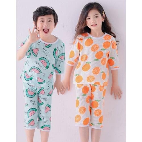 Childrens Pajamas Baby Boy Clothes Cotton Pyjamas Kids T-shirt+Shorts 2pcs Cartoon Pajamas For Girls Boys Sleepwear Sets