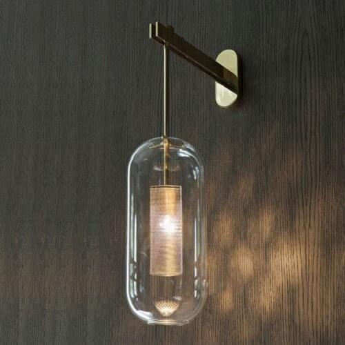 Simple modern glass wall lamp aisle corridor lights Nordic creative personality living room bedside bedroom Light AC110-240V
