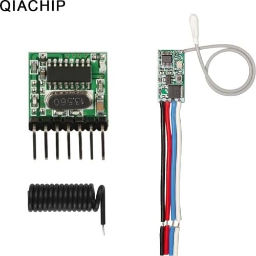 QIACHIP Universal Wireless Remote Control Switch DC 12V 24V Led Switch 433Mhz RF Receiver Module + 4 CH RF Transmitter Antenna