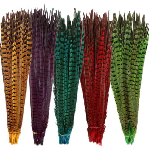 Ringneck Pheasant Tail Feathers for Crafts 40-45CM 16-18" Black Colored Long Natural Pheasant Feathers Party Plume Decoration