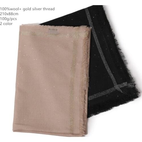 Naizaiga wool shinning women black winter scarf Air-conditioned room warm shawl, SN209