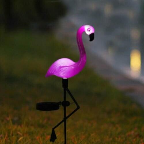 Solar Power Pink Flamingo Lawn Light Decoration Garden Stake Landscape Lamp Outdoor Night Lights New Party Deco Animal Lights