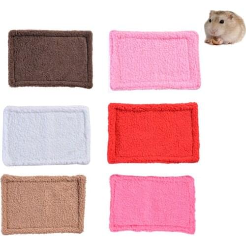 Warm Rectangle Hamster Bed Pad Sleep Mat House Pad Squirrel Hedgehog Rabbit Chinchilla Bed Mat House Nest Hamster Accessories