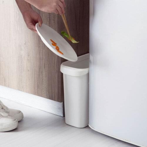 Narrow Slender Trash Bin Square Shape PP Wastebasket Without Lid Paper Basket Gap storage Garbage Trash Can Dustbin Holder
