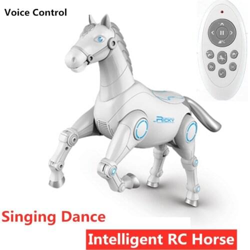 High Simulation Horse RC Animal Voice 2.4G Remote Control Intelligent Mechanical Horse Toys Can Speak Music Singing Dancing Pets