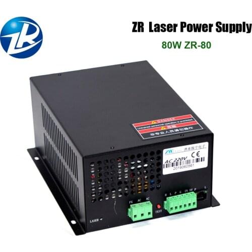 ZR Series: 80W CO2 Laser Power Supply For 80W 90W CO2 laser tube Laser Engraver 110V/220V For Laser Engraving Cutting Machine
