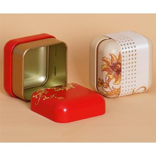 1pcs Tea Caddies Vintage Tin Box Sealed Jar Packing Boxes Jewelry Candy Box Small Storage Cans Coin Earrings Headphones Gift Box
