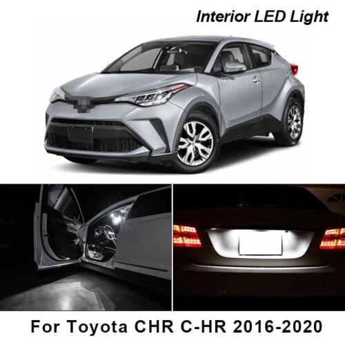 10Pcs White Canbus led Car interior lights Package Kit For Toyota CHR C-HR 2016 - 2020 led Interior Reading Lamp Dome Glove Box