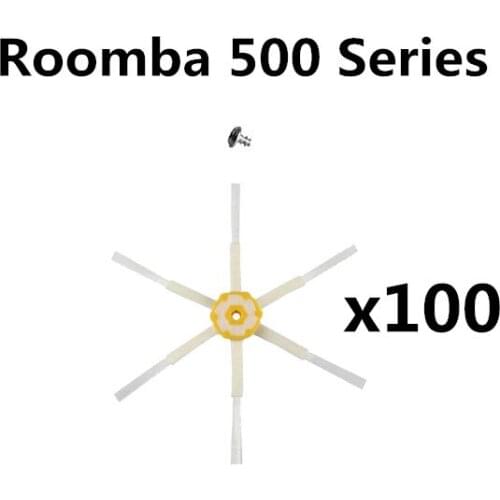 100pcs Accessories six-paw-Side brush For Irobot Roomba 500 530 540 550 560 580 Robotic Vacuum Cleaner Spare Part (Free scre)
