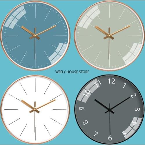 [12 inch 30cm] living room bedroom modern simple creative fashion solid color clock mute quartz clock wall Watch