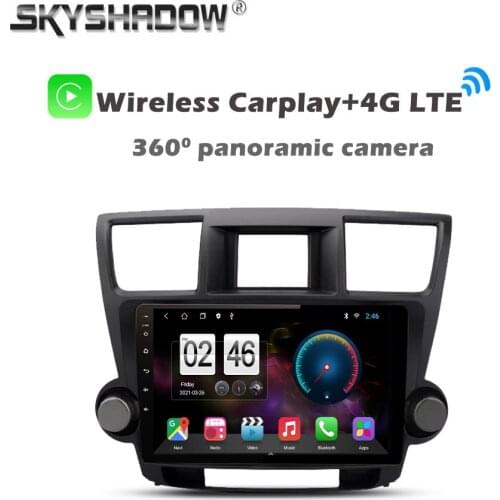 360 Panoramic Camera 6G+128G Android 10.0 Car DVD Player GPS map WIFI Bluetooth RDS Radio For Toyota Highlander 2 XU40 2007-2013