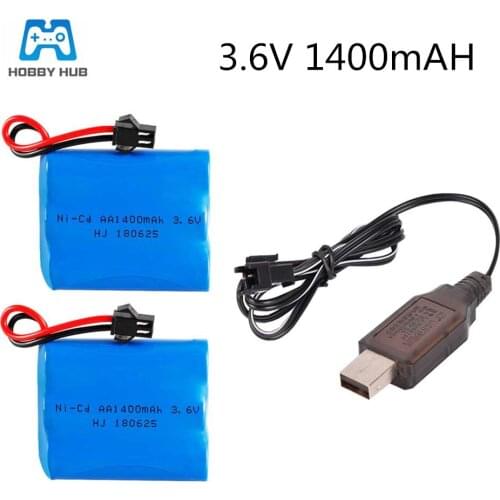 2/3/4x 3.6V 1400mah Ni-cd Rechargeable Battery With 5 In1 Charger For RC Car Boat GUN Truck Train Remote Control Toy Battery