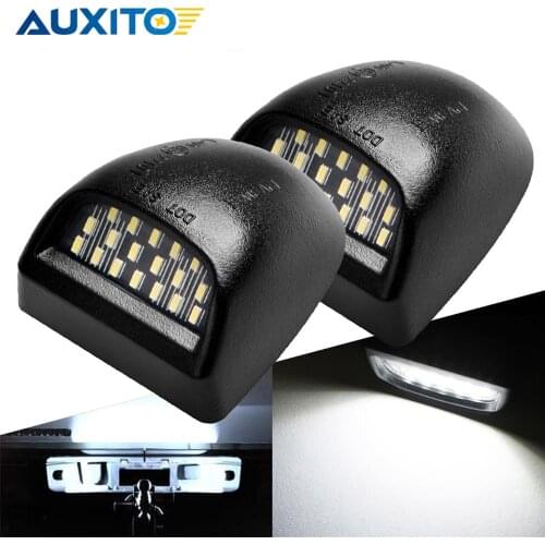 AUXITO 2x Car LED License Plate Light Canbus No Error Number Lamps Led Bulbs For Chevrolet Avalanche Silverado Tahoe & Suburban