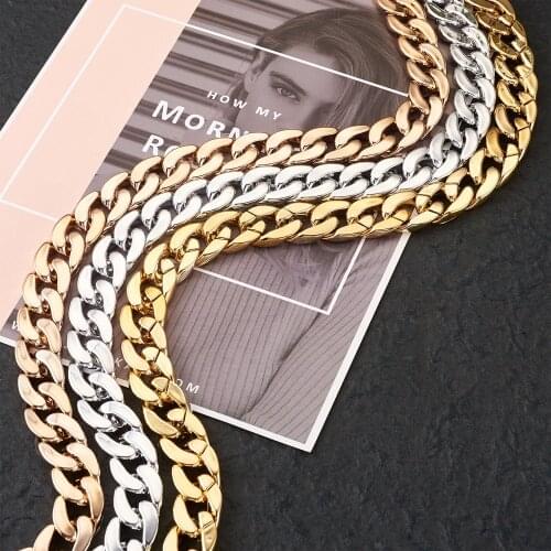 3pcs Handmade Plastic Curb Chains with CCB Plastic Lingking Ring Punk Necklace Chain For Man Woman Jewelry Making Accessories