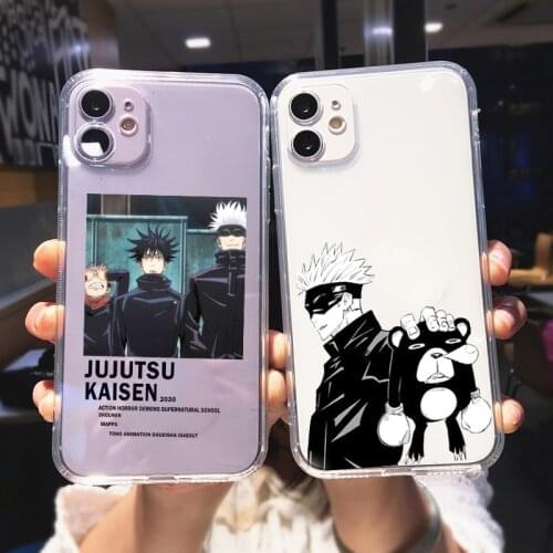Jujutsu Kaisen Gojo Satoru Phone Case For iPhone 11 12 Pro MAX XR X XS SE2020 7 8 6 Plus Japan Anime Soft TPU Cover Clear Fundas
