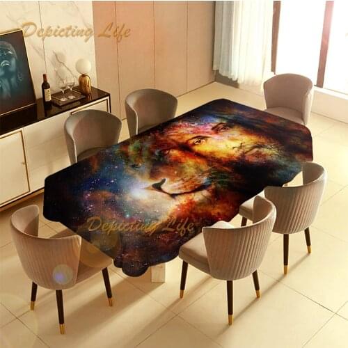 Star Lion Man Table Cover for Kitchen Dining Party Home Decor Indoor outdoor Tablecloths
