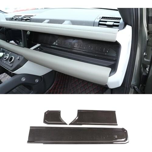 For Land Rover Defender 90 110 20-22 Real Carbon Fiber Interior Central Control Instrument Panel Wordmark Panel Car Accessories