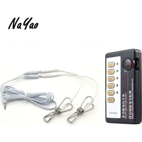 Electro Shock Nipple Clamps Nipple Clips Sex Toys Two Output Electric Shock Economic Host Medical Themed Toys DJX2074