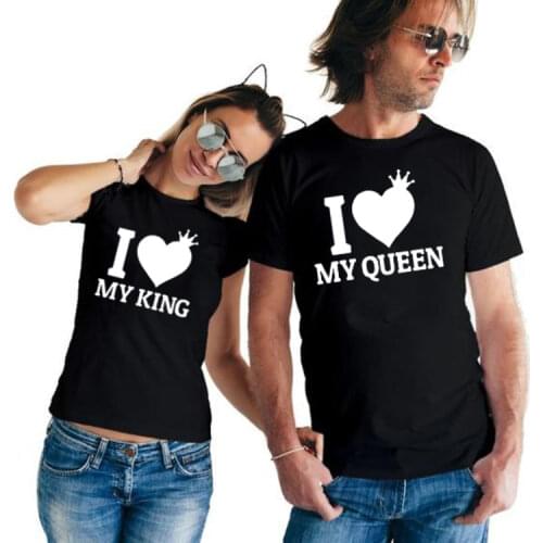 I Love My King I Love My Queen Couple Shirts King Queen Matching Couples T Shirt Fashion Graphic Tumblr Lover T-shirt Outfits