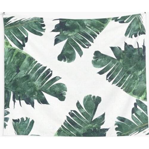 Banana Leaves Watercolor Painting Tapestry Home Decoration Wall Blanket Tapestry Bedroom Wall Hanging Yoga Mat