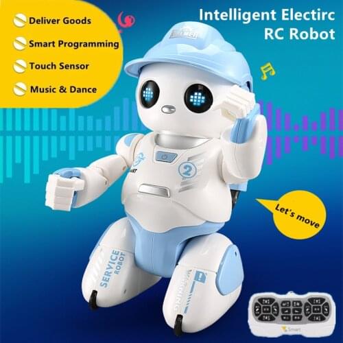 Intelligent Programming Auto Demo RC Robot Touch Sensing Slide Walking Dance Sing Deliver Function Infrared Remote Control Toys