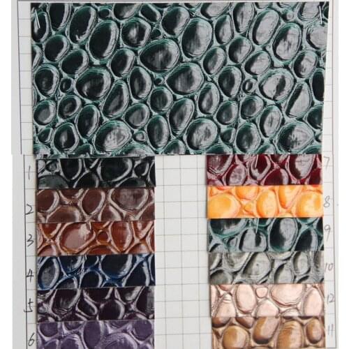 Crystal stone pattern artificial PU leather/ high quality synthetic leather fabric for Bags, gloves, shoes, belts, furniture