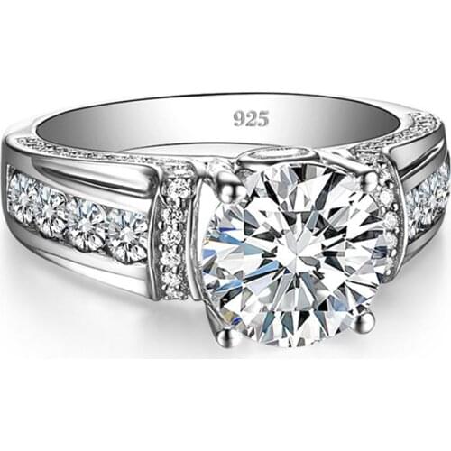 Real 2 Carats Moissanite Rings For Women Pure 925 Sterling Silver Wedding Band Luxury Female Jewelry Accessories 2021 Trend Gift