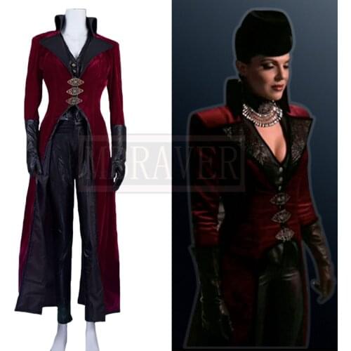 Once Upon a Time Evil Queen Regina Red Cosplay Costume Halloween Party Uniform Outfit Custom Made Any Size